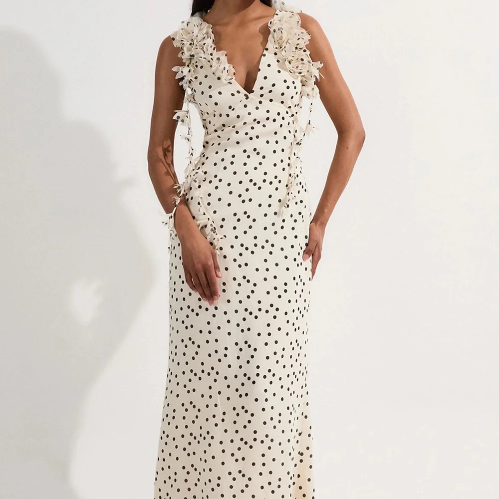 Karen Millen Black and White Polka Dot Maxi Dress - Picture 6 of 7